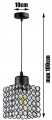 Lampa wisząca 1-punktowa CRYSTAL CUBE czarny/kryształki #605 