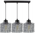 Lampa wisząca 3-punktowa listwa CRYSTAL CUBE czarny/kryształki  #607 