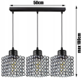 Lampa wisząca 3-punktowa listwa CRYSTAL CUBE czarny/kryształki  #607 
