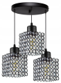 Lampa sufitowa wisząca 3-punktowa CRYSTAL CUBE czarny/kryształki #610 