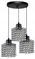Lampa sufitowa wisząca 3-punktowa CRYSTAL CUBE czarny/kryształki #610 