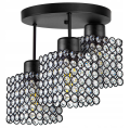 Lampa sufitowa 3-punktowa CRYSTAL CUBE czarny/kryształki #612 