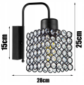 Kinkiet ścienny CRYSTAL CUBE czarny/kryształki #613 