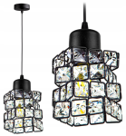 Lampa wisząca 1-punktowa CRYSTAL czarny/kryształki #615 