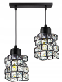 Lampa wisząca 2-punktowa listwa CRYSTAL czarny/kryształki #616 