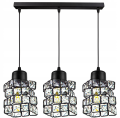 Lampa wisząca 3-punktowa listwa CRYSTAL czarny/kryształki #617 
