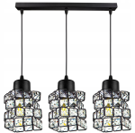 Lampa wisząca 3-punktowa listwa CRYSTAL czarny/kryształki #617 