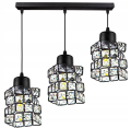 Lampa wisząca 3-punktowa listwa CRYSTAL czarny/kryształki #617 