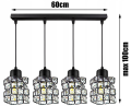 Lampa wisząca 4-punktowa listwa CRYSTAL czarny/kryształki #618 