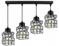 Lampa wisząca 4-punktowa listwa CRYSTAL czarny/kryształki #618 