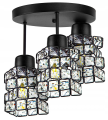 Lampa sufitowa 3-punktowa CRYSTAL czarny/kryształki #619