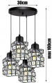 Lampa sufitowa wisząca 4-punktowa CRYSTAL czarny/kryształki #621